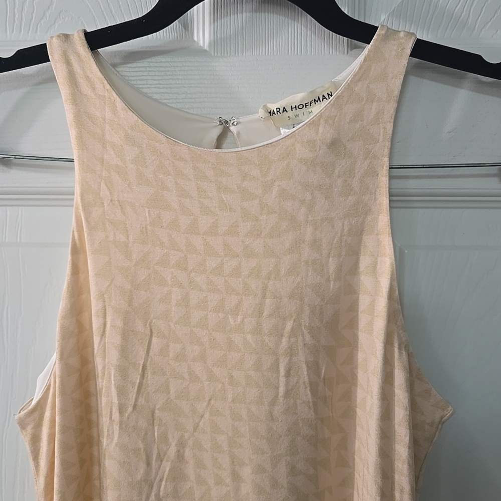 Mara Hoffman Swim Dress Soft Modal Sz S Maxi pink Pastel Succulents Aloe Print - Picture 3 of 7
